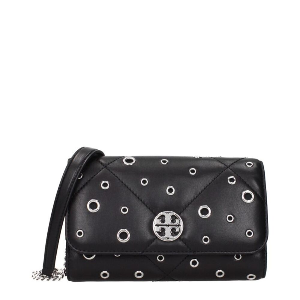 Tory Burch Black Leather Clutch Women's Bag